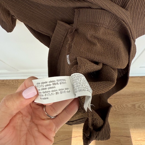 ZARA Brown Ribbed Men’s T-Shirt - Picture 3 of 3